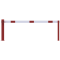 Compact hand barrier | without fixed support post | clear width: 2500 mm | with triangular lock | hot-dip galvanized and coated red / white